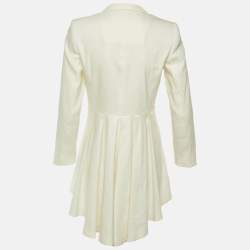 Pre Owned Alice + Olivia White Linen Blend Shawl Collar Blazer M