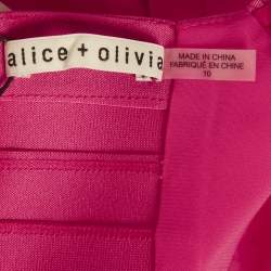 مملوكة مسبقًا توب أليس + أوليفيا جوسلين بأكمام منفوشة مزيج قطن وردي مقاس لارج (كبير)