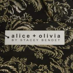 Pre Owned Alice + Olivia Black Floral Foil Print Fifi Mini Dress S