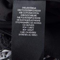 Pre Owned Alice + Olivia Monochrome Striped Crochet Lace Sleeveless Lucia Maxi Dress M