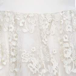 مملوكة مسبقًا Alice + Olivia Beige Antique Gold Lace Detail Julianne Ballerina Dress M