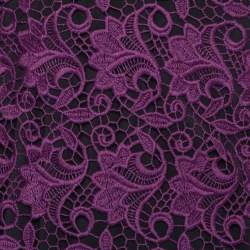 Pre Owned Alice + Olivia Purple Floral Guipure Lace Sleeveless Preslee Dress M