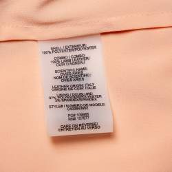 Pre Owned Alice + Olivia Orange Chiffon Leather Strap Detail Kirby Shift Dress S