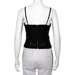 Pre Owned Alice + Olivia Black Sequin Embellished Bustier May Top M