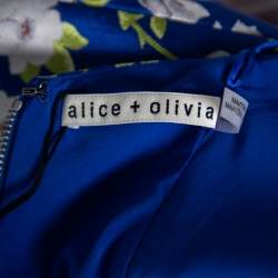 Pre Owned Alice + Olivia Blue Floral Jacquard Tayla Mini Dress M