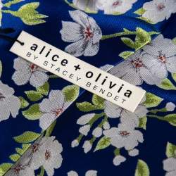 Pre Owned Alice + Olivia Blue Floral Jacquard Tayla Mini Dress M