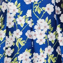 Pre Owned Alice + Olivia Blue Floral Jacquard Tayla Mini Dress M