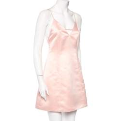 Pre Owned Alice + Olivia Light Pink Sateen Lantern Mini Dress S 