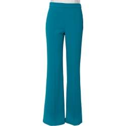 Pre Owned Alice + Olivia Teal Green Crepe Flared leg Jalisa Trousers S