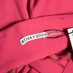 Pre Owned Alice + Olivia Pink Crepe Wide Leg Knox Trousers S