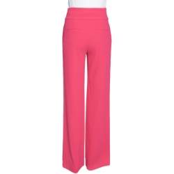 Pre Owned Alice + Olivia Pink Crepe Wide Leg Knox Trousers S