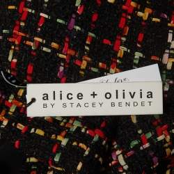 Alice + Olivia Multicolor Tweed Sleeveless Flounce Sonny Dress L