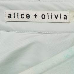 Alice + Olivia Mint Green Parrots In Paradise Print Cotton Midi Skirt S