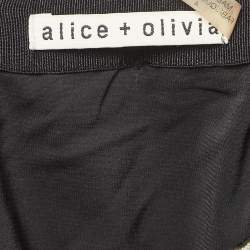 Pre Owned Alice + Olivia Black Jacquard Pleated Mini Skirt S