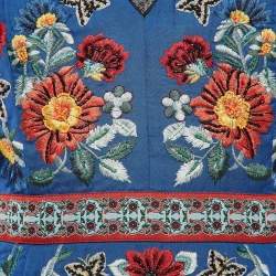 Alice + Olivia Blue Floral Beaded Embroidery Crepe Mini Dress M