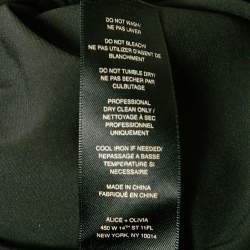 Pre Owned Alice + Olivia Black Textured Crepe Skater Mini Skirt XS