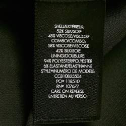 Pre Owned Alice + Olivia Black/Pink Leopard Fil-coupe and Striped Silk Blend Midi Wrap Dress L