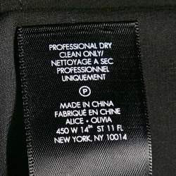 Pre Owned Alice + Olivia Black/Pink Leopard Fil-coupe and Striped Silk Blend Midi Wrap Dress L