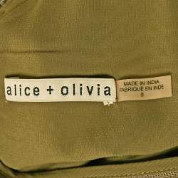 Alice + Olivia Green Sequin Embellished Nylon Mini Slip Dress M