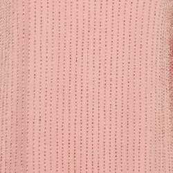 Pre Owned Alice + Olivia Pink Embellished Crepe V-Neck Mini Dress S