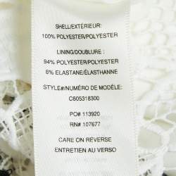 Alice + Olivia White Floral Pattern Lace Midi Skirt M