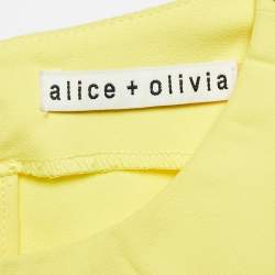 Alice + Olivia Yellow Crepe Sleeveless Crop Top M