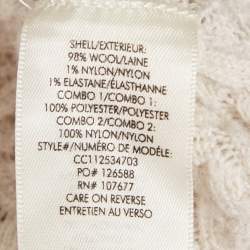 Alice + Olivia Ivory Wool Crochet Knit Goldie Button Front Cardigan S