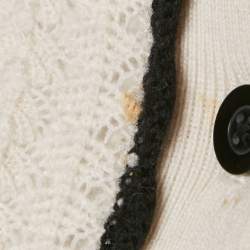 Alice + Olivia Ivory Wool Crochet Knit Goldie Button Front Cardigan S