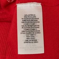 Alice + Olivia Red Wool Applique Detail Gleeson Jumper L