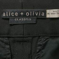 Pre Owned Alice + Olivia Black Gabardine Classic Fit Trousers XS