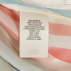 Alice + Olivia Multicolor Kylie Rainbow Stripe Cupro Shawl Collar Jacket XS