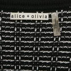 Alice + Olivia Black Georgia Embellished Tweed Jacket XS