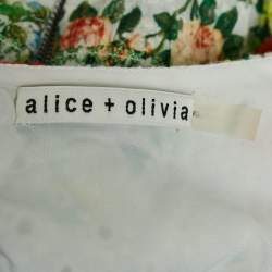 Pre Owned Alice + Olivia Multicolor Schiffli Smoked Flounce Mini Dress S