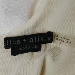 Alice + Olivia Off White Jersey James Mini Dress XS