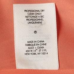 Alice + Olivia Orange Floral Print Chiffon Halter Neck Maxi Dress M