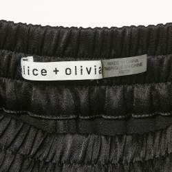 Alice + Olivia Black Satin Joggers XS