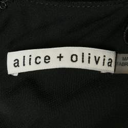 Pre Owned Alice + Olivia Black Stain Strappy Mini Dress XS