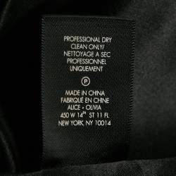 Pre Owned Alice + Olivia Green Floral Print Cotton Fit and Flare Midi Dress L