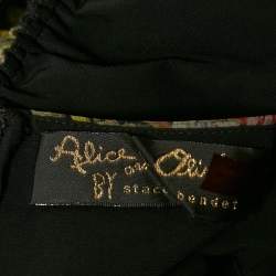 Pre Owned Alice + Olivia Black Floral Print Silk-Taffeta Saori Gathered Gown M