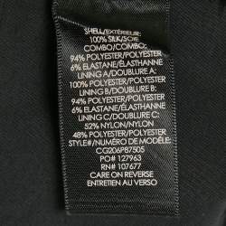 Pre Owned Alice + Olivia Black Floral Print Silk-Taffeta Saori Gathered Gown M