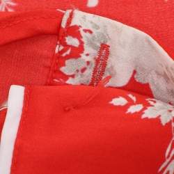 Alice + Olivia Red/White Floral Print Silk Top M