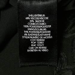 Alice + Olivia Black Fil-coupe Satin Button Front Shirt L