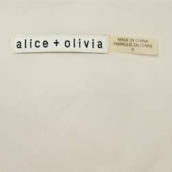 Alice + Olivia Black Embroidered Tulle One-Shoulder Mini Morganne Dress M