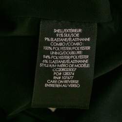Alice + Olivia Black Silk Satin Ruched Puff Sleeve Katrice Top S