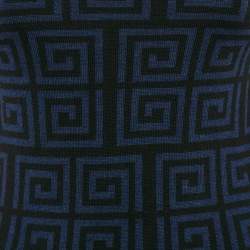 Alice + Olivia Blue/Black Patterned Wool Knit Knee-Length Dress M