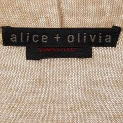 Pre Owned Alice + Olivia Beige Wool Knit Cardigan M