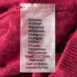 Alice + Olivia Red Knit Hot Fix Crystal Embellished Cropped Sweater XS