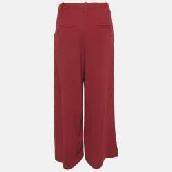 Pre Owned Alice + Olivia Burgundy Chiffon Flared Trousers M