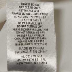 Alice + Olivia White Mesh and Crepe Sleeveless Sheath Dress M