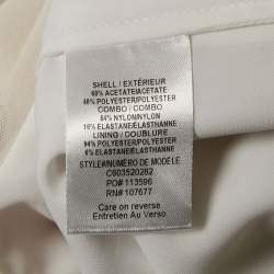 Alice + Olivia White Mesh and Crepe Sleeveless Sheath Dress M